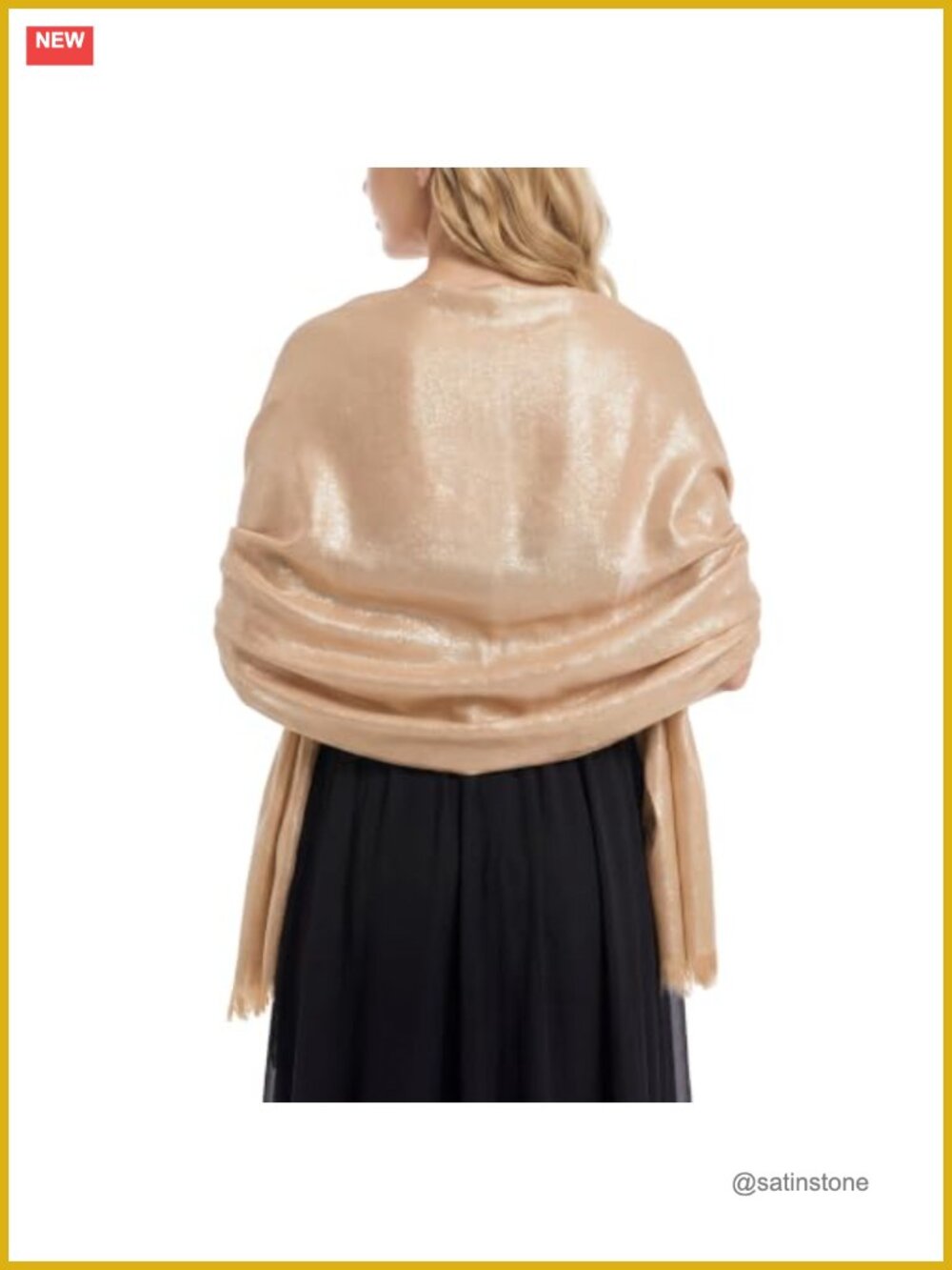 Sparkling Metallic Pashmina Shawl Wrap Scarf for Evening Dresses